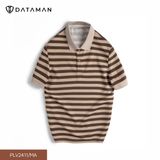 Áo POLO Unisex tay ngắn họa tiết kẻ ngang dáng Overfit - PLV2411