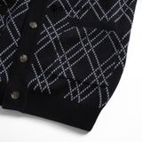 Áo CARDIGAN Unisex DATAMAN dáng rộng họa tiết kẻ chéo, 2 túi, chất len Acrylic giả cashmere mềm mại - DT22-21