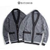 Áo CARDIGAN nam dáng rộng DATAMAN kẻ sóng vintage, 2 túi, chất len Acrylic giả cashmere mềm mại - DT22-22