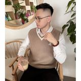 Áo gile len nam DATAMAN cao cấp, form rộng, unisex, thêu logo ở ngực, chất liệu len len lông cừu, style Hàn Quốc - DT51