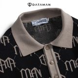 Áo POLO nam monogram cổ bẻ dài tay dệt kim DATAMAN chất liệu visco mềm mại - DT22-29