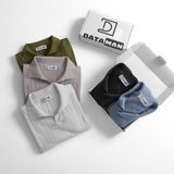 Áo POLO nam ngắn tay dệt kim DATAMAN, cổ chữ V, vải cotton chải kĩ mềm mịn, không bai xù - DT22-01