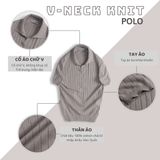 Áo POLO nam ngắn tay dệt kim DATAMAN, cổ chữ V, vải cotton chải kĩ mềm mịn, không bai xù - DT22-01