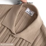 Áo POLO nam ngắn tay dệt kim DATAMAN, họa tiết xương cá, vải cotton chải kĩ mềm mịn, không bai xù