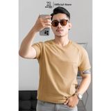 Áo thun nam nữ cổ tròn DATAMAN vải cotton 100% co giãn 4 chiều, in logo ngực