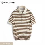 Áo POLO Unisex tay ngắn họa tiết kẻ ngang dáng Overfit - PLV2411