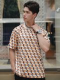 Áo thun Unisex cổ tròn tay ngắn họa tiết Cube Monogram dáng Overfit - TMN2314