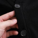 Áo len CARDIGAN nam mỏng DATAMAN, mở khuy, cổ chữ V, đáp da lộn khuỷu tay, chất cotton mềm mịn - DT22-03