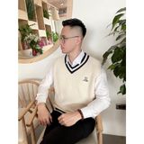 Áo gile len nam DATAMAN cao cấp, form rộng, unisex, thêu logo ở ngực, chất liệu len len lông cừu, style Hàn Quốc - DT51