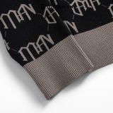 Áo POLO nam monogram cổ bẻ dài tay dệt kim DATAMAN chất liệu visco mềm mại - DT22-29