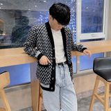 Áo CARDIGAN nam dáng rộng DATAMAN kẻ sóng vintage, 2 túi, chất len Acrylic giả cashmere mềm mại - DT22-22