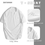 Áo phông nam cổ tròn tay ngắn DATAMAN basic, 100% cotton co giãn 4 chiều, chống nhăn hiệu quả - TCT22-02
