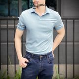 Áo thun POLO nam DATAMAN, cổ chữ V, chất liệu cotton đũa co giãn 4 chiều, thoáng mát - TPL22-01