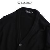 Áo len CARDIGAN nam mỏng DATAMAN, mở khuy, cổ chữ V, đáp da lộn khuỷu tay, chất cotton mềm mịn - DT22-03