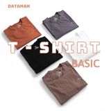 Áo thun nam cổ tròn Basic DATAMAN 100% cotton co giãn 4 chiều, thoáng mát, form regular fit - TCT22-02
