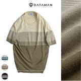 Áo thun len dệt kim DATAMAN ngắn tay, kẻ ngang Gradient - LCT24-02