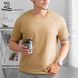 Áo thun nam nữ cổ tròn DATAMAN vải cotton 100% co giãn 4 chiều, in logo ngực