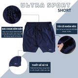 Quần short thể thao nam Ultra Short DATAMAN, co giãn, có khoá kéo năng động, in nổi chữ MAN - QS22-02