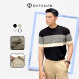Áo thun len dệt kim DATAMAN ngắn tay, kẻ ngang Gradient - LCT24-02