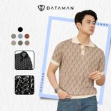 Áo Polo nam dệt kim họa tiết MONOGRAM DATAMAN, chất liệu Mongtoghi mềm nhẹ, thoáng mát - PLDT22-02