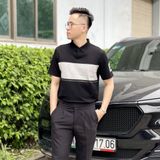 Áo POLO nam cao cấp dệt kim DATAMAN, dáng golf, khuy cổ dạng bấm, chất liệu mềm mại, họa tiết FJ tay áo - ALPL2307