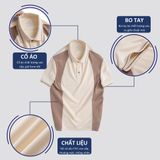 Áo Polo Nam DATAMAN phối màu, tay ngắn, vải cá sấu CVC cao cấp, nam tính, trẻ trung, thanh lịch - PLV2306