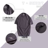 Áo thun nam cổ tròn DATAMAN, 100% cotton cao cấp chống nhăn co giãn 4 chiều, thoáng mát, dáng đuôi tôm- TCT22-02