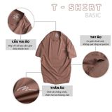 Áo thun nam tay ngắn Basic DATAMAN cổ tròn, 100% cotton co giãn 4 chiều, thoáng mát, in logo ngực - TCT22-02