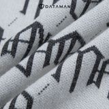 Áo POLO nam monogram cổ bẻ dài tay dệt kim DATAMAN chất liệu visco mềm mại - DT22-29