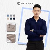 Áo Polo nam dài tay DATAMAN dệt kim, phong cách Hàn Quốc vải cotton chải kĩ mềm mịn, không bai xù, bo tay bo gấu - DT28