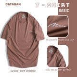Áo thun nam tay ngắn Basic DATAMAN cổ tròn, 100% cotton co giãn 4 chiều, thoáng mát, in logo ngực - TCT22-02