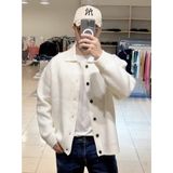 Áo Cardigan nam len đan form rộng cổ bẻ chất len dày dặn không bai xù - DATAMAN - 607