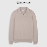 Áo Polo nam dài tay DATAMAN dệt kim, phong cách Hàn Quốc vải cotton chải kĩ mềm mịn, không bai xù, bo tay bo gấu - DT28