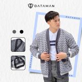 Áo CARDIGAN nam dáng rộng DATAMAN kẻ sóng vintage, 2 túi, chất len Acrylic giả cashmere mềm mại - DT22-22