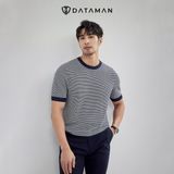 Áo thun len Mongtoghi dệt kim nam kẻ ngang DATAMAN - LCT2315