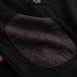 Áo len CARDIGAN nam mỏng DATAMAN, mở khuy, cổ chữ V, đáp da lộn khuỷu tay, chất cotton mềm mịn - DT22-03