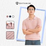 Áo POLO nam ngắn tay dệt kim DATAMAN, cổ chữ V, vải cotton mềm mại, không bai xù - PLDT24-01