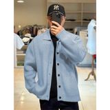 Áo Cardigan nam len đan form rộng cổ bẻ chất len dày dặn không bai xù - DATAMAN - 607