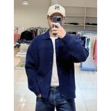 Áo Cardigan nam len đan form rộng cổ bẻ chất len dày dặn không bai xù - DATAMAN - 607