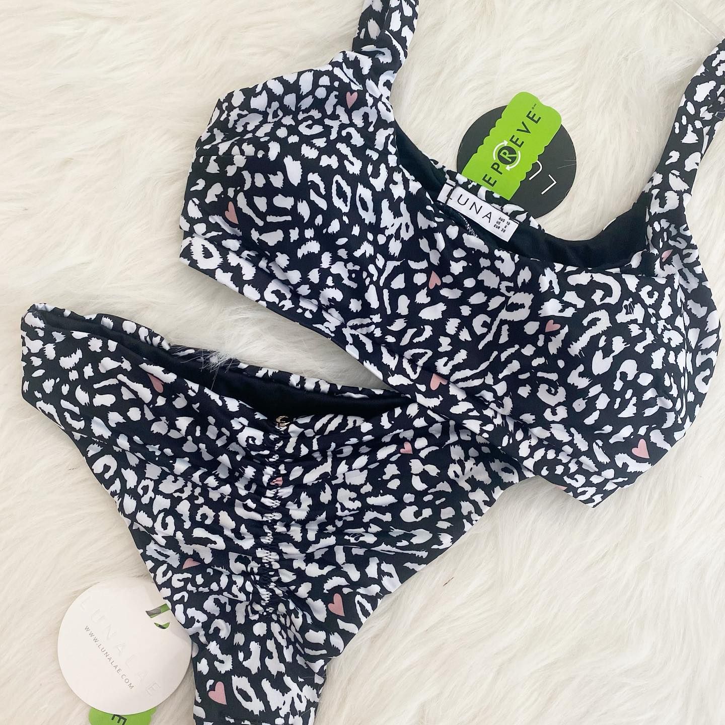 Ava Leopard Top BLACK LEOPARD & Ciara Bottoms BLACK LEOPARD - Size AU 10 / US 6 / Black Leopard