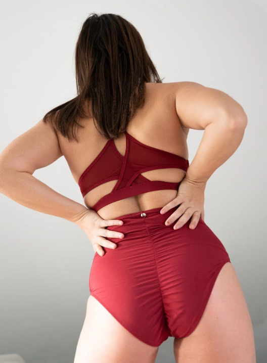 Ella Mesh High Waist Bottoms Recycled WINE AU6 / US4