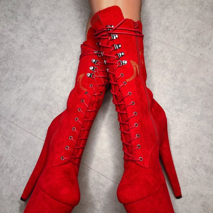 HellGirl Red/Yellow Front Lace - 7 INCH - UK4 / EU37 / US6 / AU6