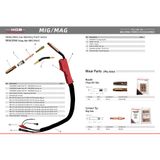 Mỏ hàn Mig MB200 (3-5M) Kết nối chuẩn Binzel - Dây hàn Mig MB ren vặn chuẩn EU - Mỏ hàn dùng cho máy Mig 200/250/270A