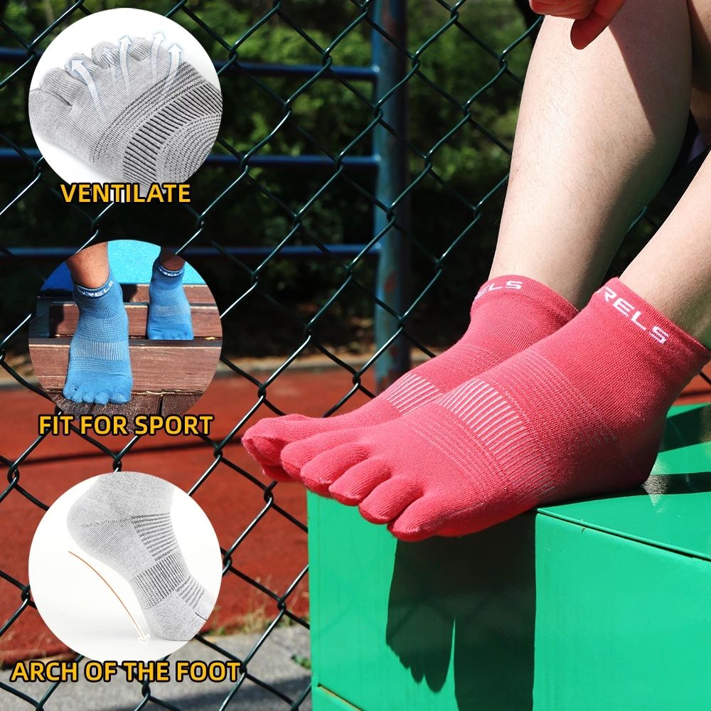 Tất Thể Thao Năm Ngón WRELS Công Nghệ CoolMax (Chạy Bộ, Đạp Xe, Đi Bộ Ngoài Trời...)