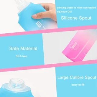 Bình nước mềm chất liệu TPU cao cấp dành cho chạy bộ, đạp xe, thể thao ngoài trời.