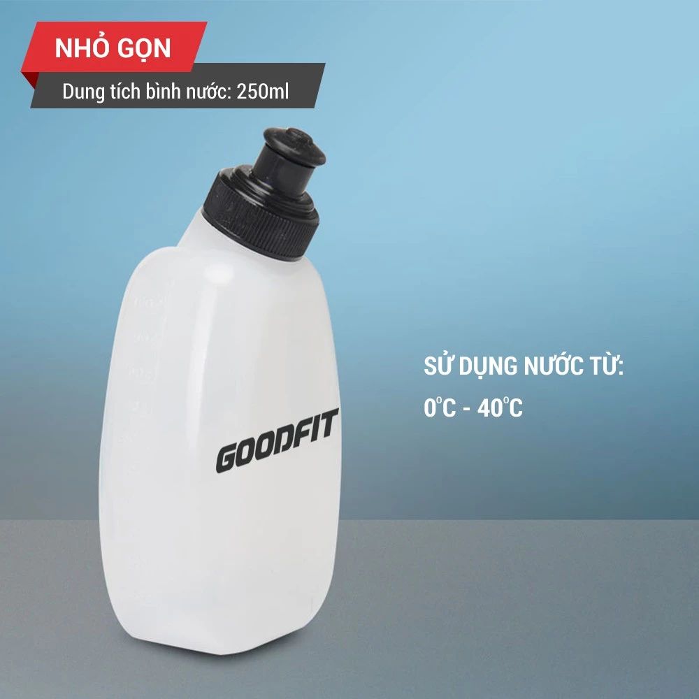 Bình nước nhựa cứng thể thao, bình nước chạy bộ 250ml GoodFit