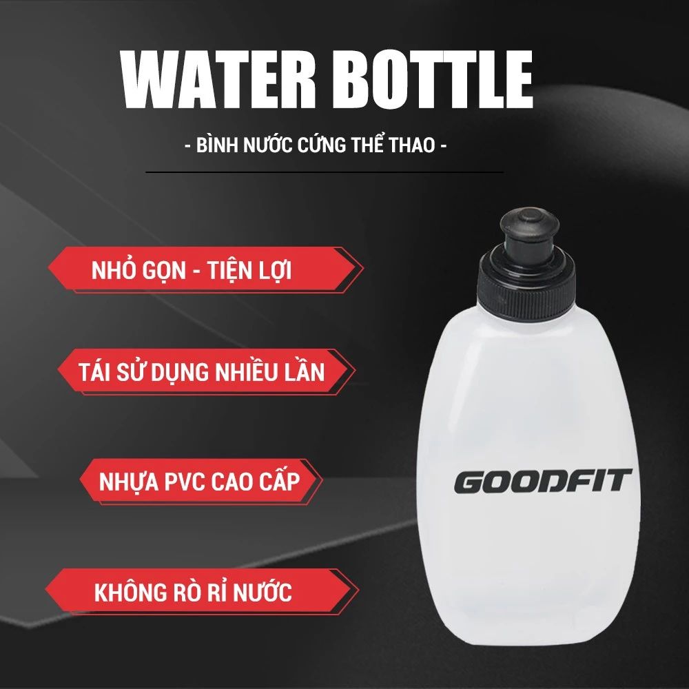 Bình nước nhựa cứng thể thao, bình nước chạy bộ 250ml GoodFit
