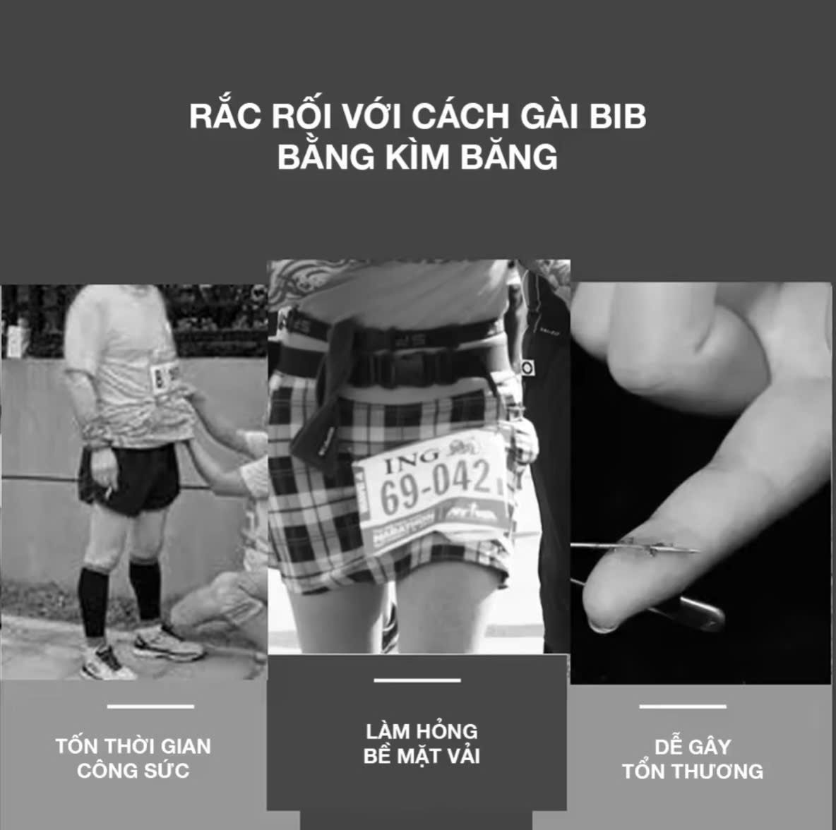 4 bộ kẹp số BIB cho sự kiện chạy bộ Marathon