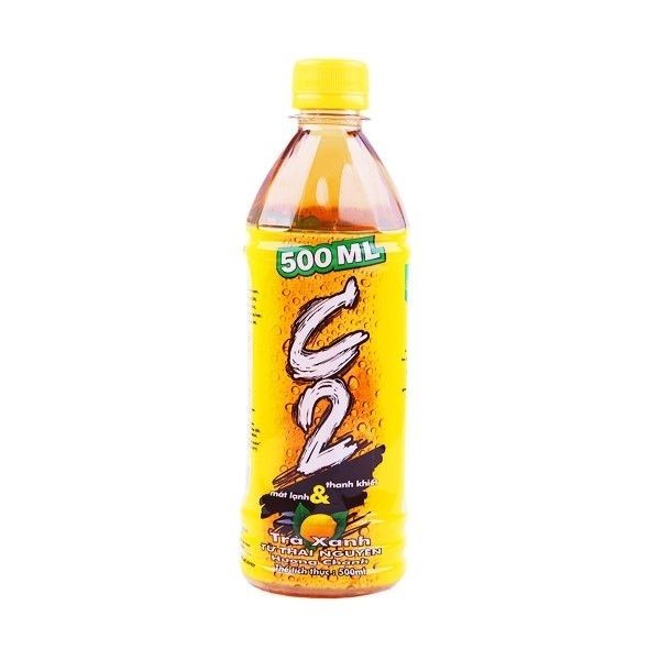 Nước uống trà xanh C2 hương chanh 455ml (6 chai*4 lốc/thùng)