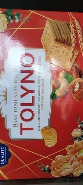 Bánh Tolyno hạnh nhân hạt điều 365g (túi xách)